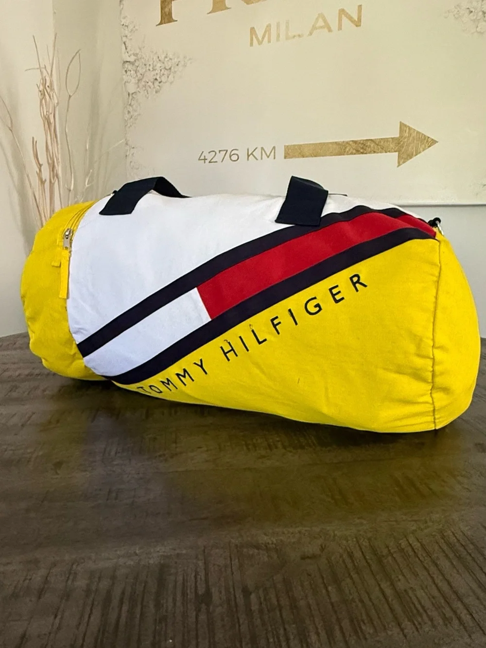 Tommy Hilfiger Yellow & White Duffel Bag